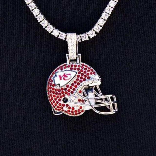 Los Angeles Rams Helmet Pendant, 14K White - The GLD Shop