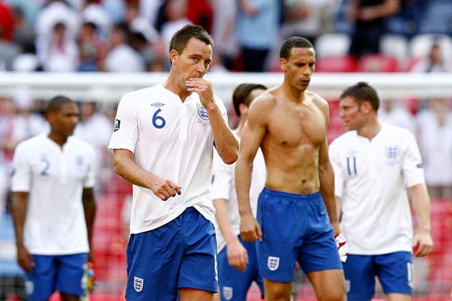 John Terry reacts after England's elimination from Euro 2012