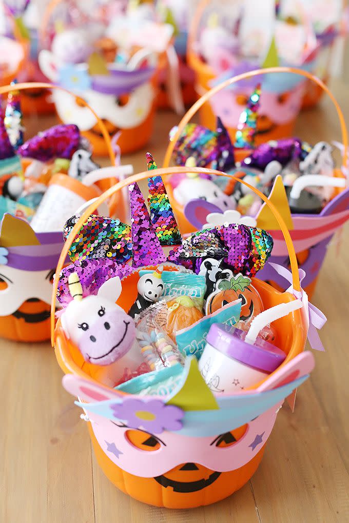 unicorn halloween basket spooky basket ideas