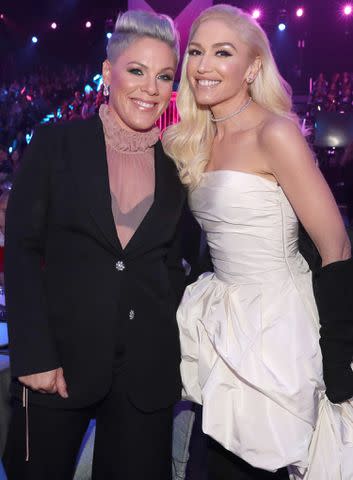 <p>Christopher Polk/E! Entertainment/NBCU Photo Bank</p> P!nk and Gwen Stefani at the People's Choice Awards in 2019
