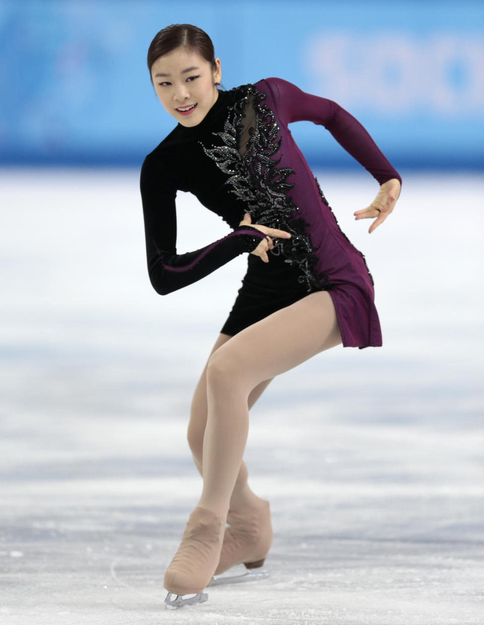 Yuna Kim of South Korea competes in the women's free skate figure skating finals at the Iceberg Skating Palace during the 2014 Winter Olympics, Thursday, Feb. 20, 2014, in Sochi, Russia. (AP Photo/Ivan Sekretarev)