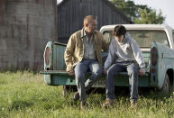 Kevin Costner and Dylan Sprayberry as Clark Kent in Warner Bros. Pictures' "Man of Steel" - 2013