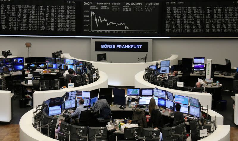 The German share price index DAX graph is pictured at the stock exchange in Frankfurt