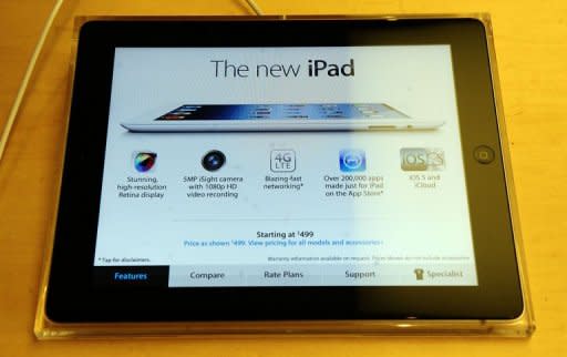 Apple's new iPad is on display at Apple's flagship store on Fifth Avenue, in New York