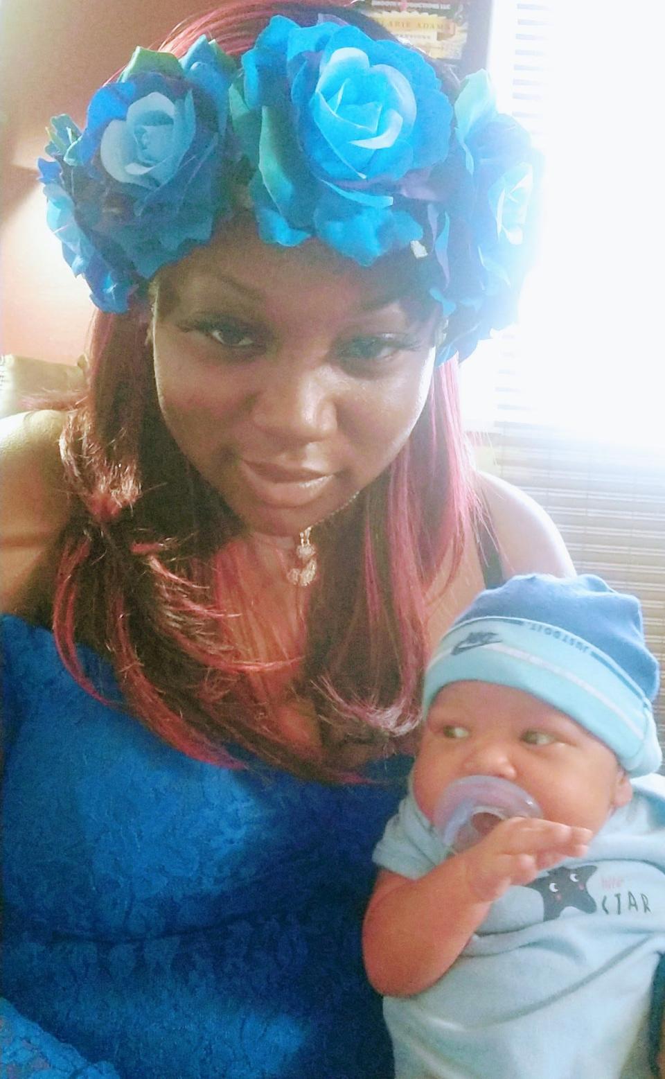 Tamequa Robinson and her 9-month-old son, Noah