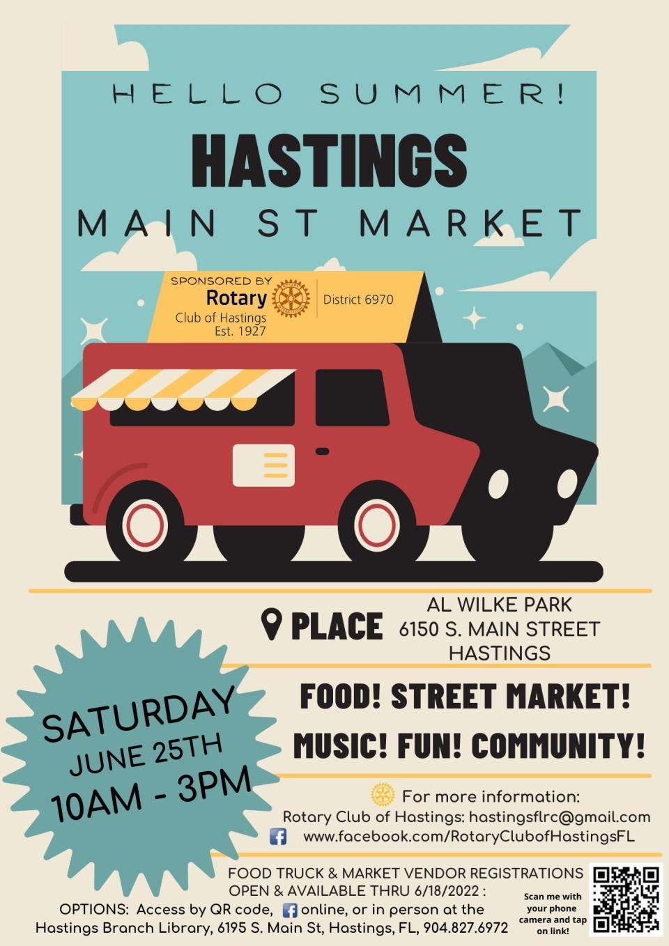 The quarterly Hastings Main Street Market is coming up on June 25.