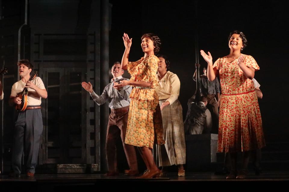 Cast members of “Inherit the Wind” perform a variety of songs in the new Asolo Repertory Theatre production.