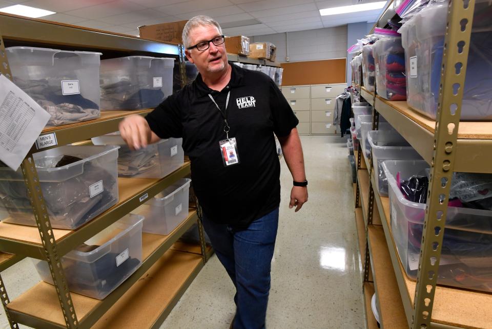 Darrin Cox, Abilene ISD homeless foster care liaison, is headquartered in the former Reagan Elementary School, now the Hartford Center.
