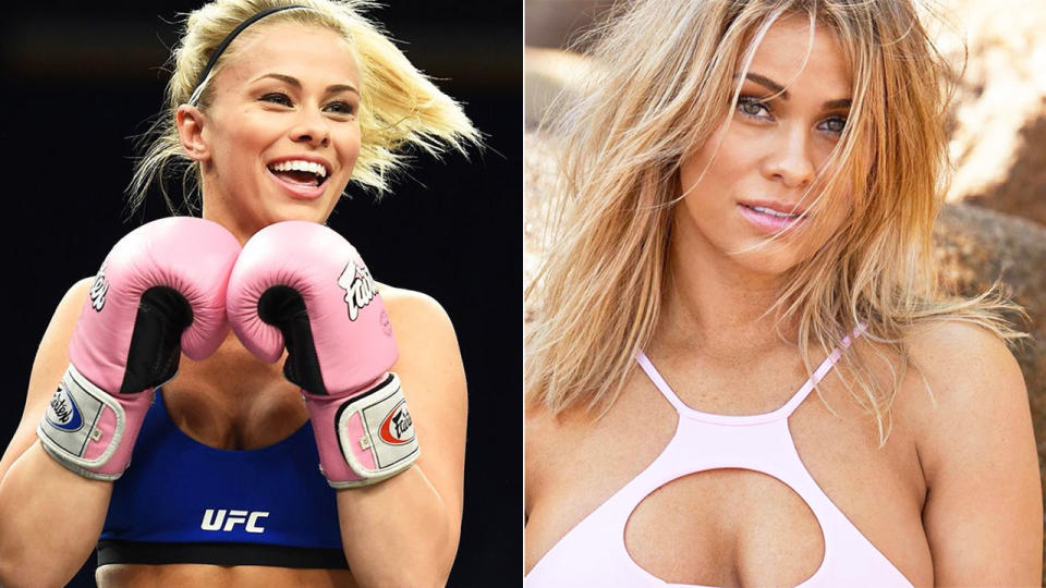 Pictured here, former UFC pin-up Paige VanZant poses for photos.