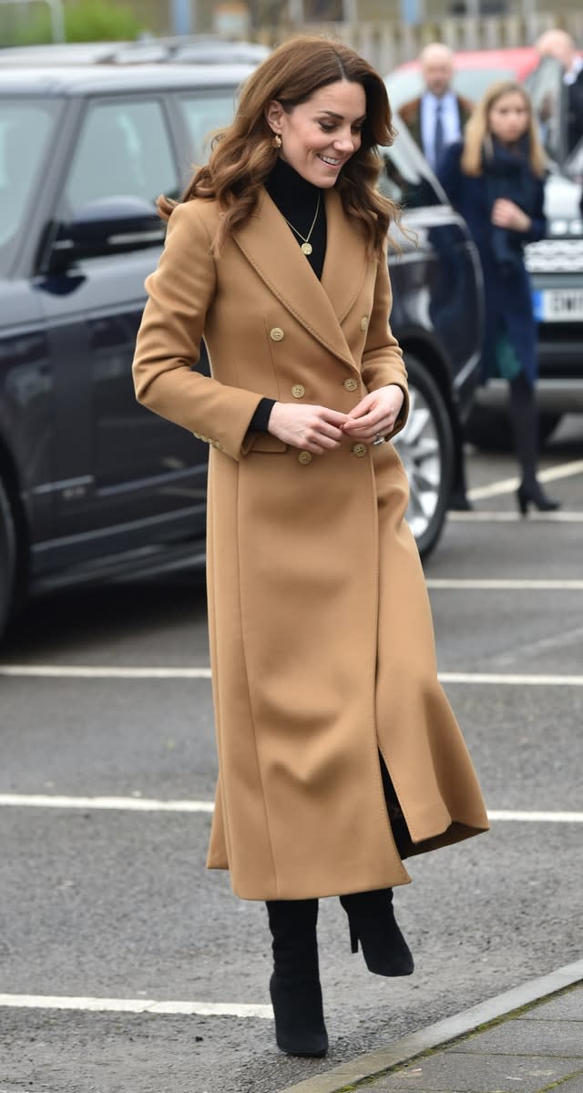 The Duchess of Cambridge arrives for a visit to Ely & Caerau Children’s Centre in Cardiff 