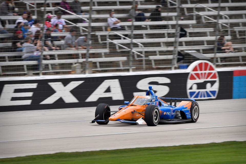 Scott Dixon dominated the first of two weekend races at Texas Motor Speedway.