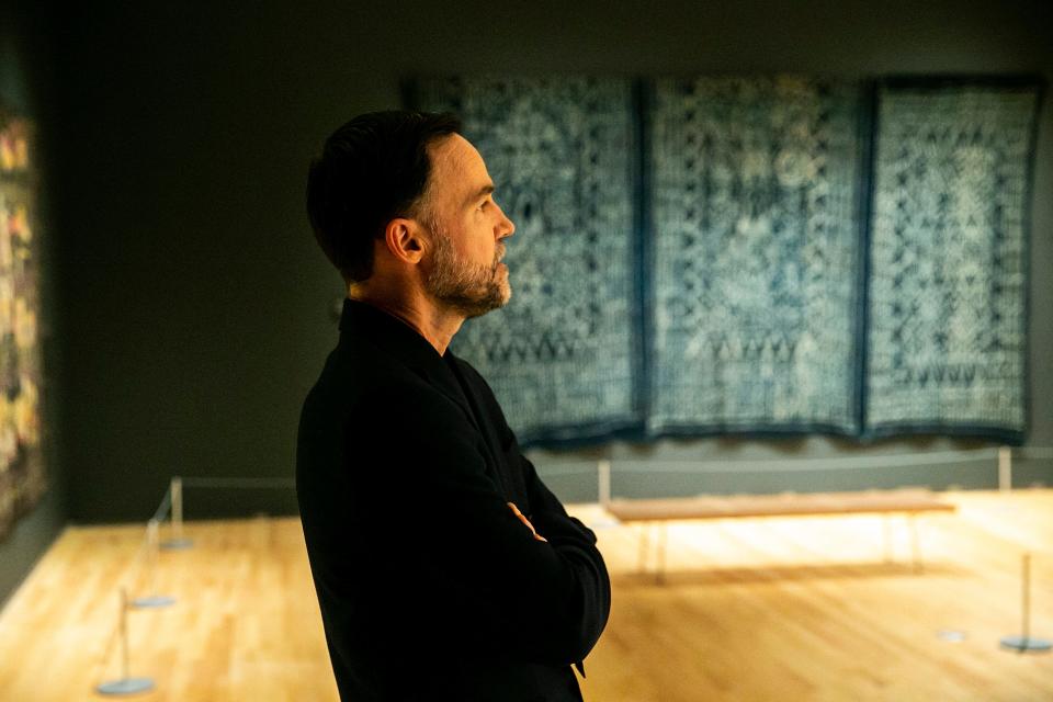 Cory Gundlach, curator of African art at the Stanley Museum of Art, speaks about Ndop (display cloth), a Cameroon grassfields style from the early to mid-20th century made of cotton and indigo dye.