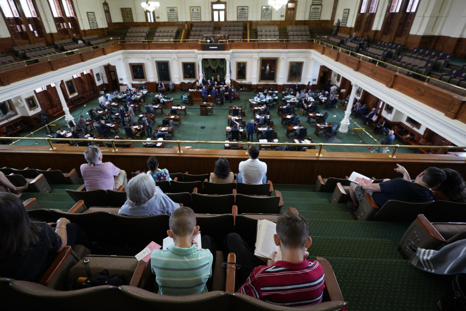 Members of the public attend the impeachment trial for suspended Texas Attorney General Ken Paxton in the Senate Chamber at the Texas Capitol, Thursday, Sept. 14, 2023, in Austin, Texas. (AP Photo/Eric Gay)