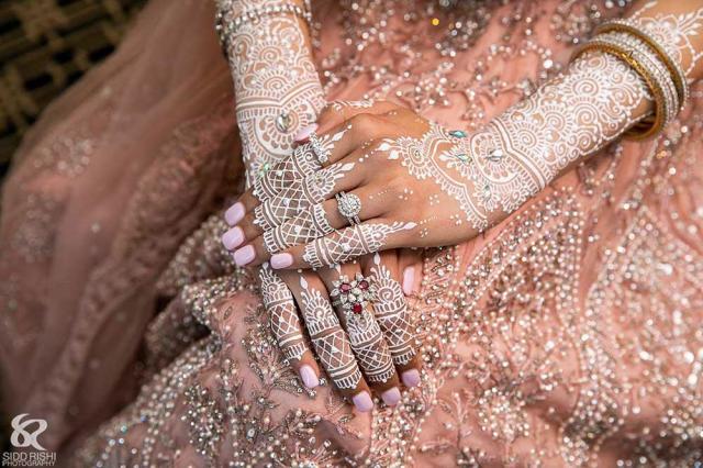 Bride Ditched Her Usual Mehendi For A White Heena Design For Her