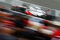 MONTREAL, CANADA - JUNE 08: Lewis Hamilton of Great Britain and McLaren drives during practice for the Canadian Formula One Grand Prix at the Circuit Gilles Villeneuve on June 8, 2012 in Montreal, Canada. (Photo by Paul Gilham/Getty Images)