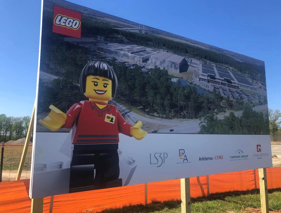 A billboard at the LEGO project in Chester, Va.