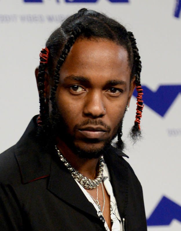 Kendrick Lamar arrives for the 34th annual MTV Video Music Awards at The Forum in Inglewood, Calif., on August 27, 2017. On April 16, 2018, Lamar became the first rapper to win the Pulitzer Prize for music for his album "Damn." File Photo by Jim Ruymen/UPI