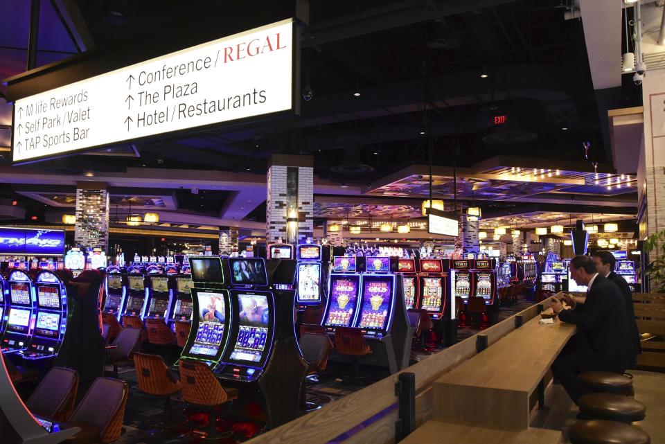 The casino in the MGM Grand Springfield, the first casino resort in Massachusetts will open on Friday, Aug. 24, 2018. (Gillian Jones/The Berkshire Eagle via AP)