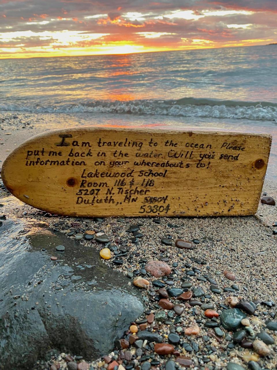 Lynn and Mike BeBeau found a little wooden boat on the shores of Lake Superior, 27 years after it was launched by teachers in Minnesota.