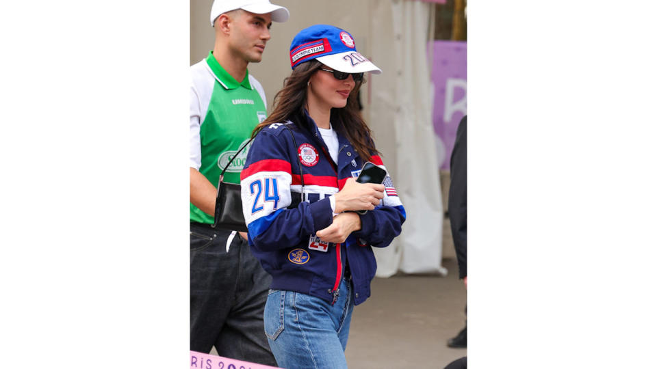 Kendall Jenner was spotted leaving the gymnastics event at the 2024 Paris Olympics in Ralph Lauren