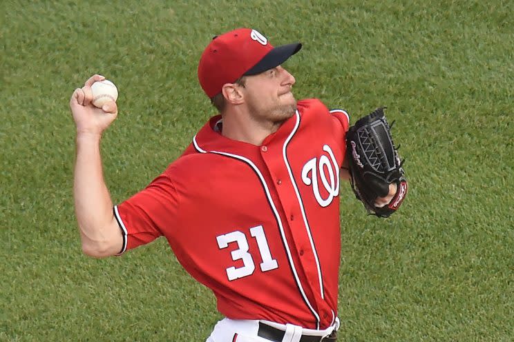 Max Scherzer is an ace worth paying up for during Friday's DFS slate (Photo by Mitchell Layton/Getty Images)