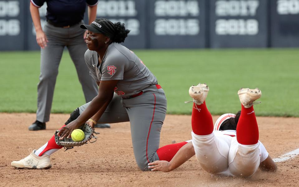 Spanish Fork plays Bountiful in the 5A softball championship game at the Miller Park Complex in Provo on Friday, May 26, 2023. Spanish Fork won 8-4. | Kristin Murphy, Deseret News