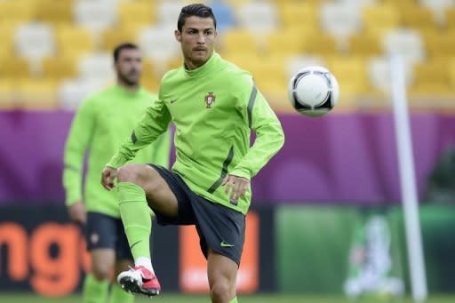 Portugal's greatest weapon is Real Madrid star Cristiano Ronaldo, seen here at a training session on June 8, whose haul of 46 Spanish league goals last season was bettered only by Barcelona's Lionel Messi, who finished with a tally of 50