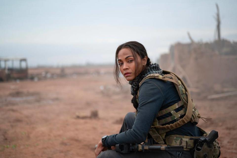 Zoe Saldana as Joe in Special Ops: Lioness Season 1 streaming on Paramount+, 2023. Photo Credit: Lynsey Addario/Paramount+ LYNSEY ADDARIO/Lynsey Addario/Paramount+
