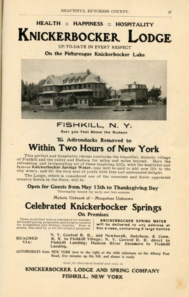 An archival image of what became the Knickerbocker Lodge. Willow Lake Farm