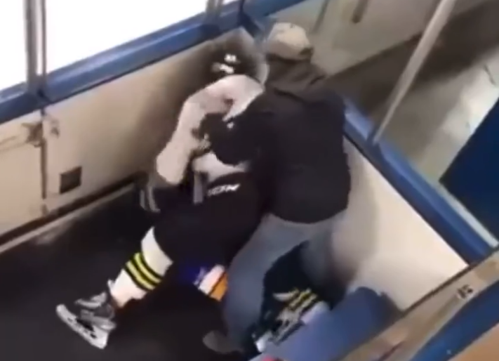 From penalty-box punches to player-fan fisticufs, this Saskatchewan senior league brawl had a little something for everyone. 