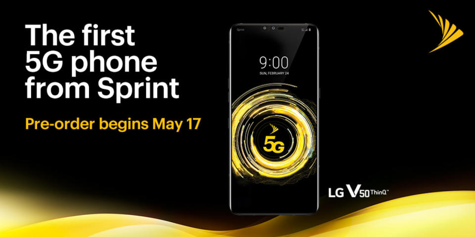 Starting tomorrow, customers in select cities can preorder Sprint's first two5G devices -- the LG V50 ThinQ 5G and HTC 5G Hub