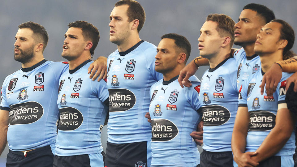 NSW players, pictured here ahead of State of Origin Game II in Perth.