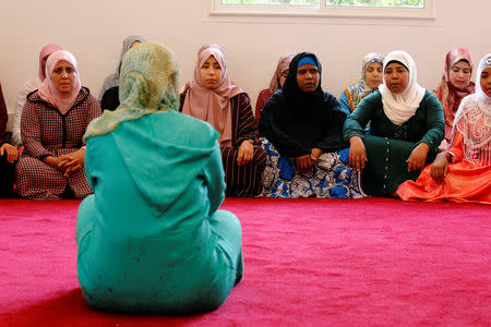 Students learn to recite the Koran at Mohammed VI Institute for training Imams in Rabat, Morocco April 16, 2019. REUTERS/Youssef Boudlal