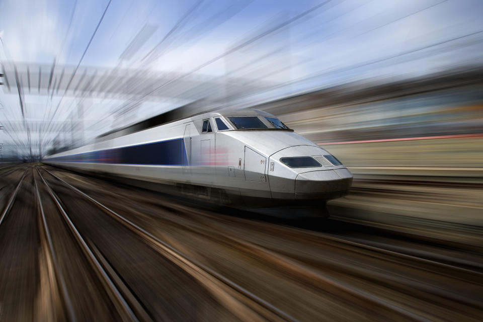 TGV train at speed (blurred motion)