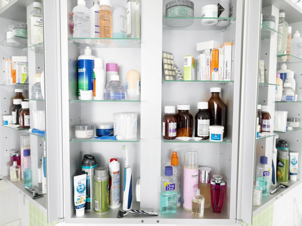 full medicine cabinet in house