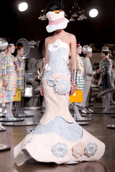 <div class="caption-credit"> Photo by: Getty Images</div><b>Thom Browne</b> <br> For the bride who wants to look like a wedding cake.