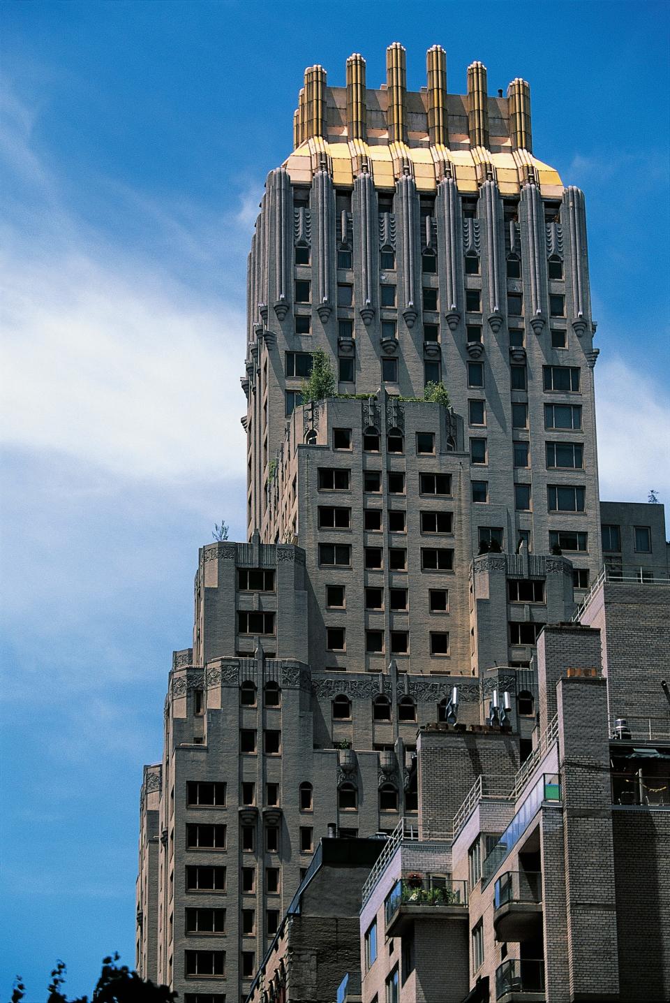 The gold-roofed skyline of the Trump Parc building