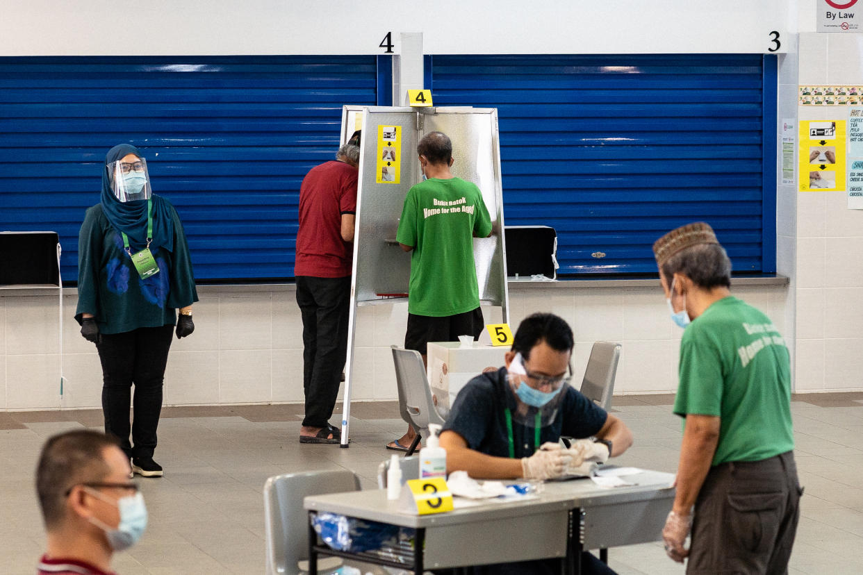 Singaporeans voting during the 2020 General Election. 