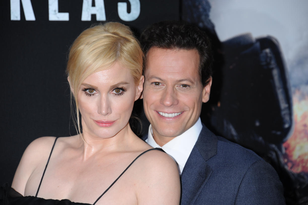 Actors Ioan Gruffudd and Alice Evans arrive at the premiere of "San Andreas" held at the TCL Chinese Theater in Hollywood. (Photo by Frank Trapper/Corbis via Getty Images)