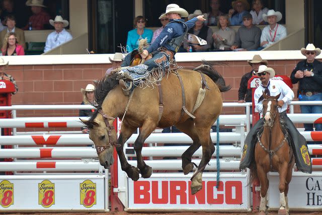 <p>Artur Widak/NurPhoto via Getty Images</p> Rodeo star Spencer Wright.