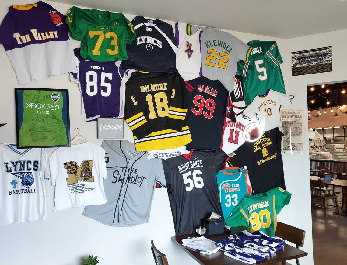 The memorabilia room at District Brewing Co. at 6912 Hannegan Rd. in Lynden, Wash.