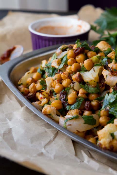 Roasted Cauliflower Salad With Spicy Dressing