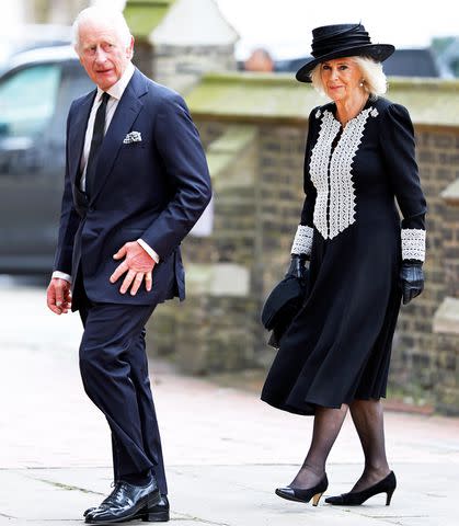 <p>Max Mumby/Indigo/Getty</p> King Charles and Queen Camilla at the memorial service for Sir Chips Keswick at St Paul's Church, Knightsbridge on May 30, 2024 in London.