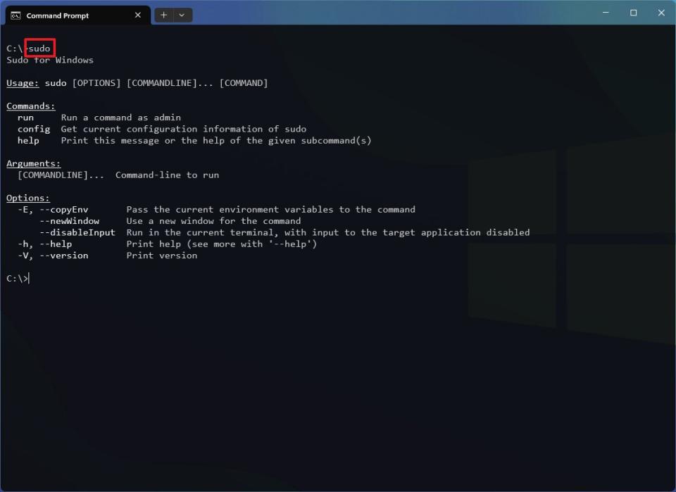 Sudo for Windows