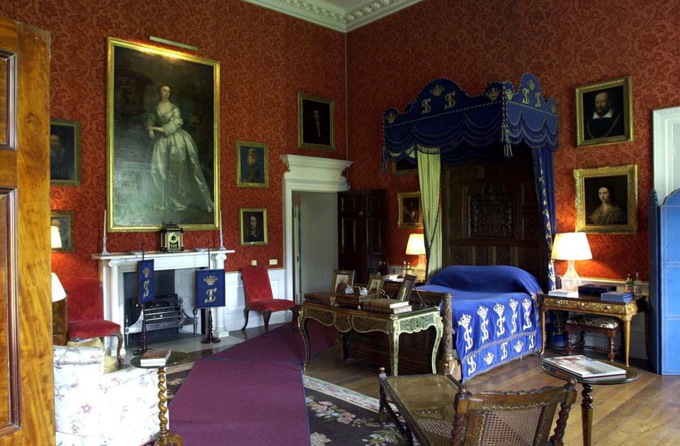 A state bedroom at Althorp House.