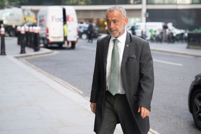 Michael Turner, known professionally as Michael Le Vell, arrives at the Rolls Buildings in central London for the phone hacking trial against Mirror Group Newspapers in June 2023 