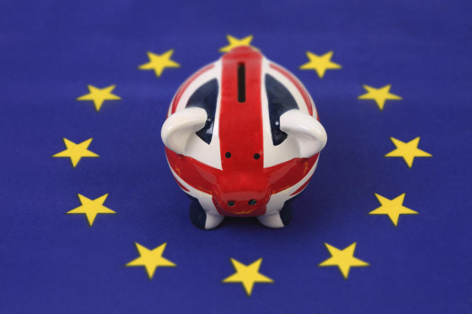 Brexit piggy bank. Photo: Getty