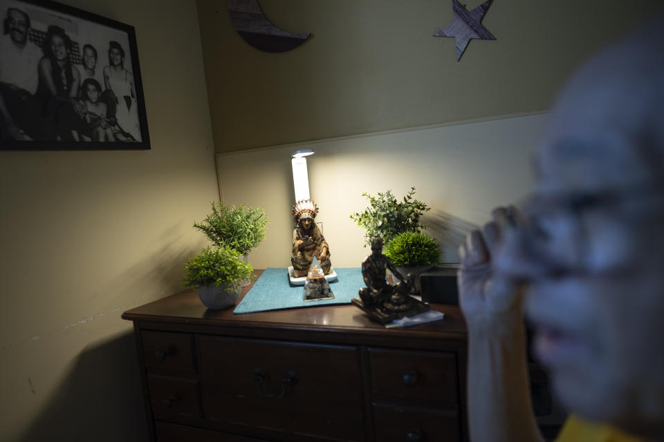 Alex Morisey looks out the window of his room at a nursing home, Wednesday, Feb. 15, 2023, in Philadelphia. “How many years do I have left?” asks 82-year-old Morisey, who lives in a Philadelphia nursing home. “I want to live those as well as I can. But to some degree, you lose your dignity.” (AP Photo/Wong Maye-E)