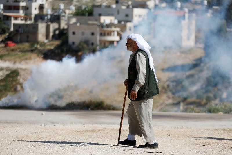 Israeli machinery demolish a school near Bethlehem