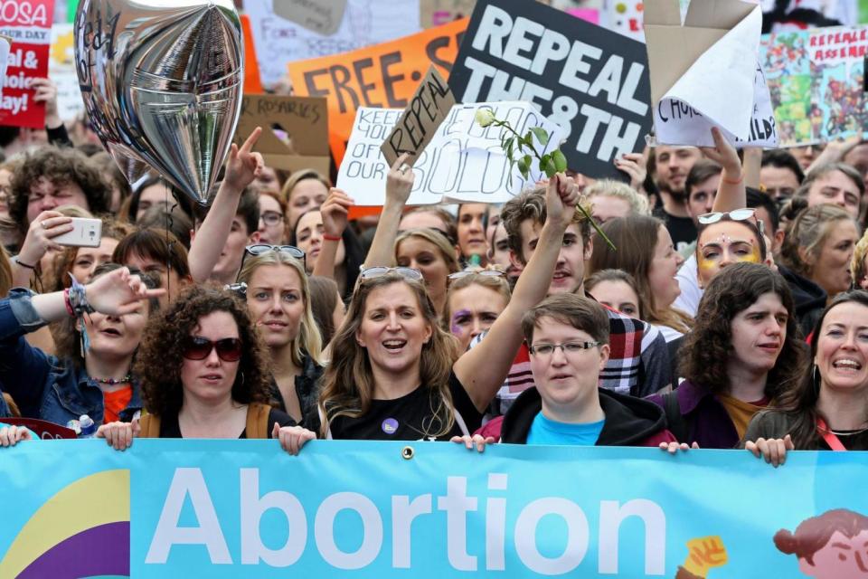 Protesters take part in the March for Choice in Dublin last September (AFP/Getty Images)